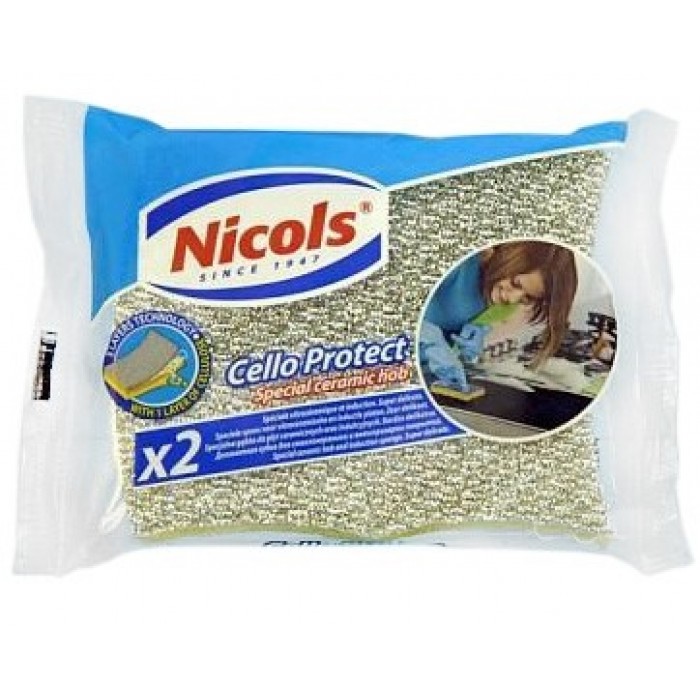Губки кухонные Nicols Cello Protect целлюлозные, 2 шт - 